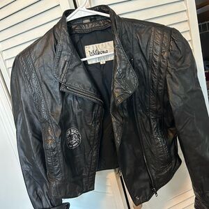 Wilson Black Genuine Leather Biker Jacket for Women